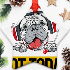 Bullmastiff T- Shirt Nope Not Today Bullmastiff 05 T- Shirt Ornament (star) by EnriqueJohnson