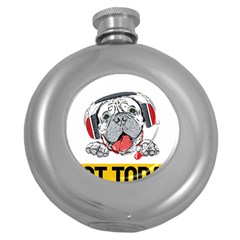 Bullmastiff T- Shirt Nope Not Today Bullmastiff 05 T- Shirt Round Hip Flask (5 Oz) by EnriqueJohnson