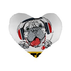 Bullmastiff T- Shirt Nope Not Today Bullmastiff 05 T- Shirt Standard 16  Premium Flano Heart Shape Cushions by EnriqueJohnson