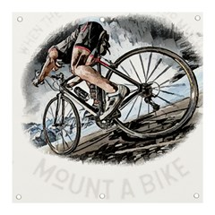 When The World Becomes Too Much Mount T- Shirt When The World Becomes T O O M U C H, Mount A Bike! T Banner And Sign 3  X 3  by ZUXUMI