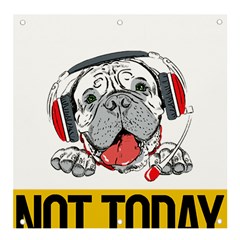 Bullmastiff T- Shirt Nope Not Today Bullmastiff 05 T- Shirt Banner And Sign 4  X 4  by EnriqueJohnson