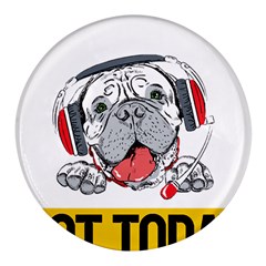 Bullmastiff T- Shirt Nope Not Today Bullmastiff 05 T- Shirt Round Glass Fridge Magnet (4 Pack) by EnriqueJohnson