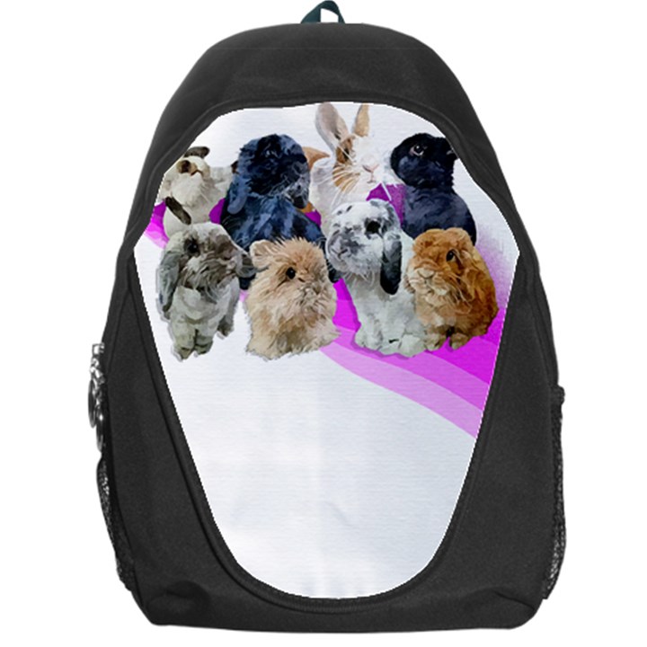 Bunnies T- Shirt Super Cute Fluffle Of Bunnies Of All Breeds! T- Shirt Backpack Bag