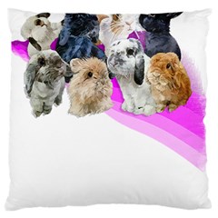 Bunnies T- Shirt Super Cute Fluffle Of Bunnies Of All Breeds! T- Shirt Standard Premium Plush Fleece Cushion Case (one Side) by EnriqueJohnson