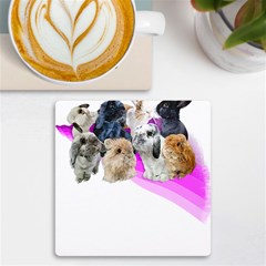 Bunnies T- Shirt Super Cute Fluffle Of Bunnies Of All Breeds! T- Shirt Uv Print Square Tile Coaster  by EnriqueJohnson