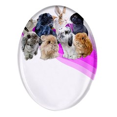 Bunnies T- Shirt Super Cute Fluffle Of Bunnies Of All Breeds! T- Shirt Oval Glass Fridge Magnet (4 Pack) by EnriqueJohnson