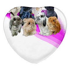 Bunnies T- Shirt Super Cute Fluffle Of Bunnies Of All Breeds! T- Shirt Heart Glass Fridge Magnet (4 Pack) by EnriqueJohnson