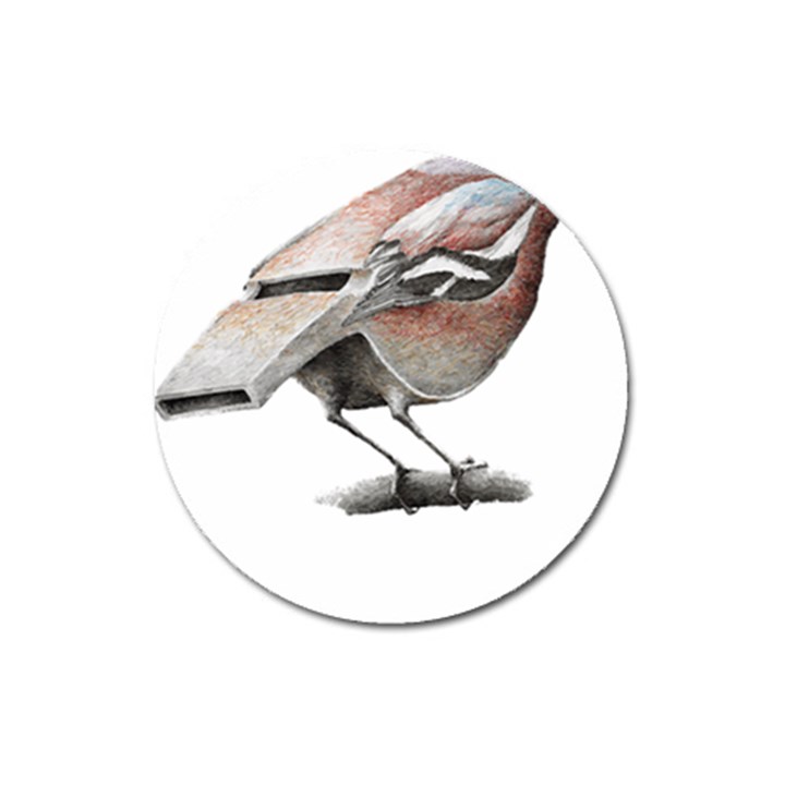 Whistle T- Shirtfinch T- Shirt Magnet 3  (Round)