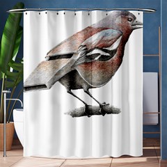 Whistle T- Shirtfinch T- Shirt Shower Curtain 60  X 72  (medium)  by ZUXUMI