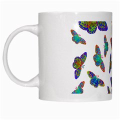 Butterflies T- Shirt Colorful Butterflies In Rainbow Colors T- Shirt White Mug by EnriqueJohnson