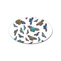 Butterflies T- Shirt Colorful Butterflies In Rainbow Colors T- Shirt Sticker Oval (100 Pack) by EnriqueJohnson