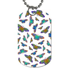 Butterflies T- Shirt Colorful Butterflies In Rainbow Colors T- Shirt Dog Tag (two Sides) by EnriqueJohnson