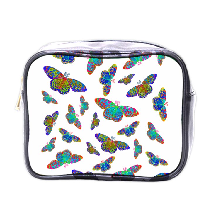 Butterflies T- Shirt Colorful Butterflies In Rainbow Colors T- Shirt Mini Toiletries Bag (One Side)