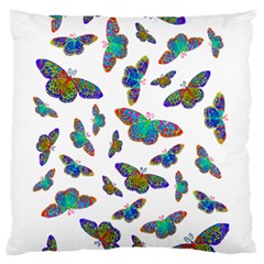 Butterflies T- Shirt Colorful Butterflies In Rainbow Colors T- Shirt Standard Premium Plush Fleece Cushion Case (two Sides) by EnriqueJohnson