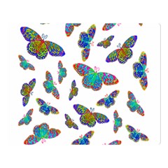 Butterflies T- Shirt Colorful Butterflies In Rainbow Colors T- Shirt Two Sides Premium Plush Fleece Blanket (large) by EnriqueJohnson