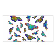 Butterflies T- Shirt Colorful Butterflies In Rainbow Colors T- Shirt Satin Shawl 45  X 80 