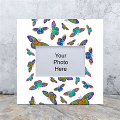 Butterflies T- Shirt Colorful Butterflies In Rainbow Colors T- Shirt White Box Photo Frame 4  X 6  by EnriqueJohnson