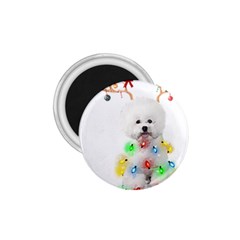 White Bichon Frise Dog Snow Reindeer S T- Shirt White Bichon Frise  Dog Snow Reindeer Santa Hat Chri 1 75  Magnets by ZUXUMI