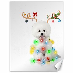 White Bichon Frise Dog Snow Reindeer S T- Shirt White Bichon Frise  Dog Snow Reindeer Santa Hat Chri Canvas 36  X 48  by ZUXUMI