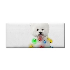 White Bichon Frise Dog Snow Reindeer S T- Shirt White Bichon Frise  Dog Snow Reindeer Santa Hat Chri Hand Towel by ZUXUMI