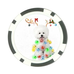 White Bichon Frise Dog Snow Reindeer S T- Shirt White Bichon Frise  Dog Snow Reindeer Santa Hat Chri Poker Chip Card Guard (10 Pack) by ZUXUMI