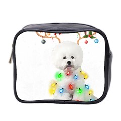 White Bichon Frise Dog Snow Reindeer S T- Shirt White Bichon Frise  Dog Snow Reindeer Santa Hat Chri Mini Toiletries Bag (two Sides) by ZUXUMI