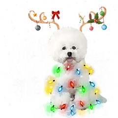 White Bichon Frise Dog Snow Reindeer S T- Shirt White Bichon Frise  Dog Snow Reindeer Santa Hat Chri Play Mat (square)