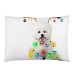 White Bichon Frise Dog Snow Reindeer S T- Shirt White Bichon Frise  Dog Snow Reindeer Santa Hat Chri Pillow Case (Two Sides) Front