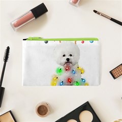 White Bichon Frise Dog Snow Reindeer S T- Shirt White Bichon Frise  Dog Snow Reindeer Santa Hat Chri Cosmetic Bag (xs) by ZUXUMI