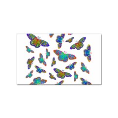 Butterflies T- Shirt Colorful Butterflies In Rainbow Colors T- Shirt Sticker (rectangular) by EnriqueJohnson