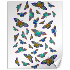 Butterflies T- Shirt Colorful Butterflies In Rainbow Colors T- Shirt Canvas 11  X 14  by EnriqueJohnson