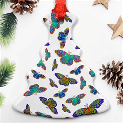 Butterflies T- Shirt Colorful Butterflies In Rainbow Colors T- Shirt Christmas Tree Ornament (two Sides) by EnriqueJohnson