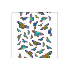 Butterflies T- Shirt Colorful Butterflies In Rainbow Colors T- Shirt Satin Bandana Scarf 22  X 22  by EnriqueJohnson