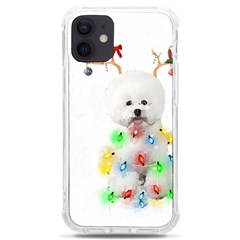 White Bichon Frise Dog Snow Reindeer S T- Shirt White Bichon Frise  Dog Snow Reindeer Santa Hat Chri Iphone 12 Mini Tpu Uv Print Case	 by ZUXUMI