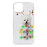 White Bichon Frise Dog Snow Reindeer S T- Shirt White Bichon Frise  Dog Snow Reindeer Santa Hat Chri iPhone 14 TPU UV Print Case Front