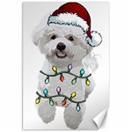 White Bichon Frise Dog T- Shirt White Bichon Frise Dog Santa Christmas Tree Lights Xmas T- Shirt Canvas 20  x 30  19.62 x28.9  Canvas - 1