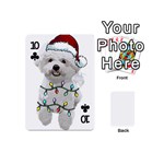 White Bichon Frise Dog T- Shirt White Bichon Frise Dog Santa Christmas Tree Lights Xmas T- Shirt Playing Cards 54 Designs (Mini) Front - Club10