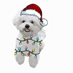 White Bichon Frise Dog T- Shirt White Bichon Frise Dog Santa Christmas Tree Lights Xmas T- Shirt Large Garden Flag (two Sides) by ZUXUMI