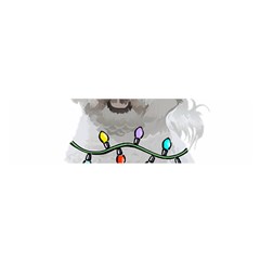 White Bichon Frise Dog T- Shirt White Bichon Frise Dog Santa Christmas Tree Lights Xmas T- Shirt Oblong Satin Scarf (16  X 60 ) by ZUXUMI