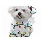 White Bichon Frise Dog T- Shirt White Bichon Frise Dog Santa Christmas Tree Lights Xmas T- Shirt Two Sides Premium Plush Fleece Blanket (Extra Small) 40 x30  Blanket Front