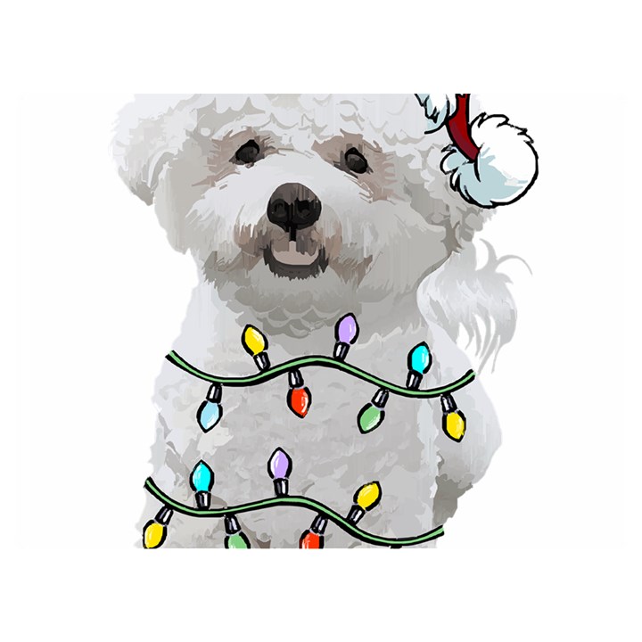 White Bichon Frise Dog T- Shirt White Bichon Frise Dog Santa Christmas Tree Lights Xmas T- Shirt Two Sides Premium Plush Fleece Blanket (Extra Small)