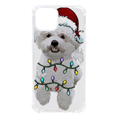 White Bichon Frise Dog T- Shirt White Bichon Frise Dog Santa Christmas Tree Lights Xmas T- Shirt Iphone 13 Tpu Uv Print Case by ZUXUMI