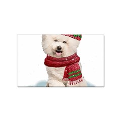 White Bichon Frise Santa Xmas T- Shirt Red Winter Hat Scarf Christmas Cap White Bichon Frise  Santa Sticker Rectangular (10 Pack) by ZUXUMI