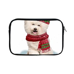 White Bichon Frise Santa Xmas T- Shirt Red Winter Hat Scarf Christmas Cap White Bichon Frise  Santa Apple Ipad Mini Zipper Cases by ZUXUMI