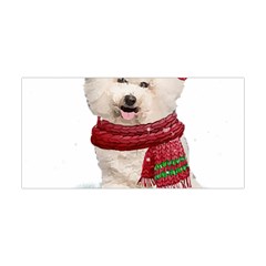 White Bichon Frise Santa Xmas T- Shirt Red Winter Hat Scarf Christmas Cap White Bichon Frise  Santa Yoga Headband by ZUXUMI