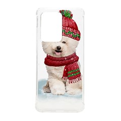 White Bichon Frise Santa Xmas T- Shirt Red Winter Hat Scarf Christmas Cap White Bichon Frise  Santa Samsung Galaxy S20 Ultra 6 9 Inch Tpu Uv Case by ZUXUMI