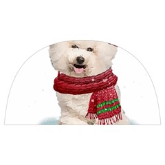 White Bichon Frise Santa Xmas T- Shirt Red Winter Hat Scarf Christmas Cap White Bichon Frise  Santa Anti Scalding Pot Cap by ZUXUMI