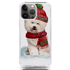 White Bichon Frise Santa Xmas T- Shirt Red Winter Hat Scarf Christmas Cap White Bichon Frise  Santa Iphone 13 Pro Max Tpu Uv Print Case by ZUXUMI