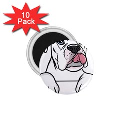 White Boxer Dog T- Shirt White Blue Eyed Boxer T- Shirt 1 75  Magnets (10 Pack)  by ZUXUMI