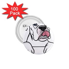 White Boxer Dog T- Shirt White Blue Eyed Boxer T- Shirt 1 75  Buttons (100 Pack)  by ZUXUMI